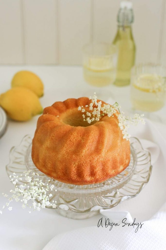 Easy Lemon and Elderflower Cake Recipe from A Dozen Sundays Baked in 7" Bundt Tin