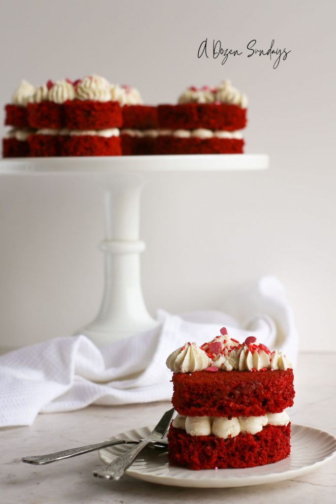 Red Velvet Mini Cakes - Heart Shaped Cakes for Valentines Day