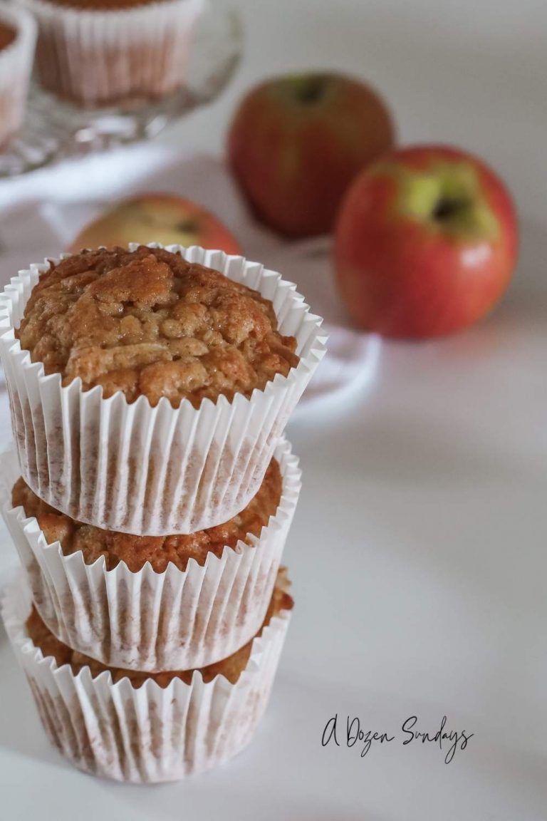 Easy apple and cinnamon muffins recipe from A Dozen Sundays