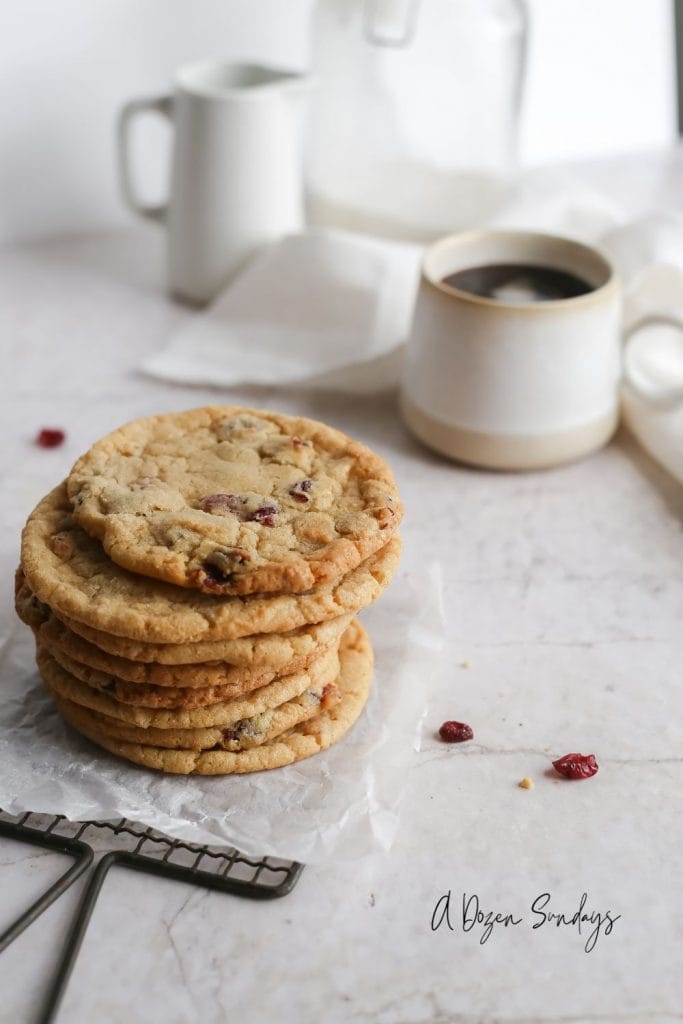Easy White Chocolate and Cranberry Cookies - A Dozen Sundays