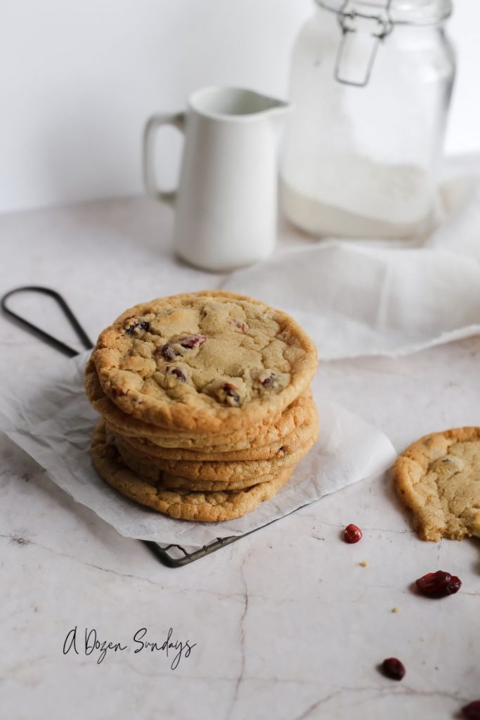 Easy White Chocolate and Cranberry Cookies - A Dozen Sundays