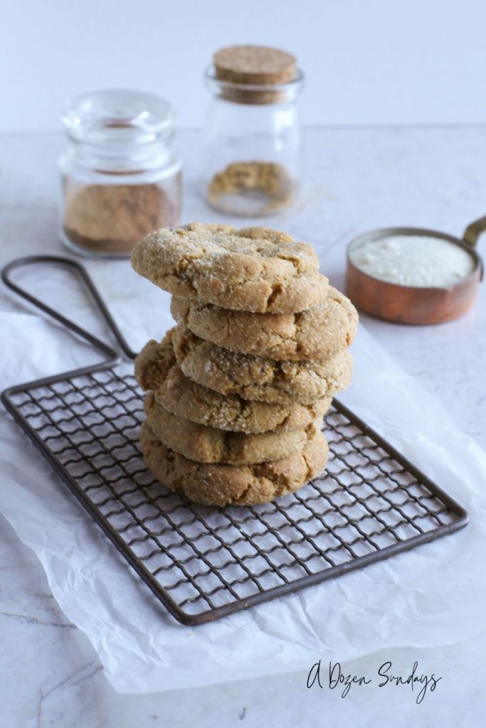 A stack of ginger molasses cookies