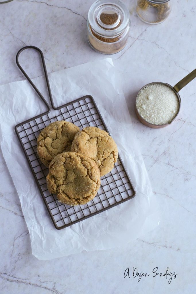 A trio of ginger molasses cookies