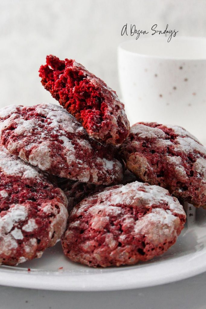 Easy Red Velvet Crinkle Cookies