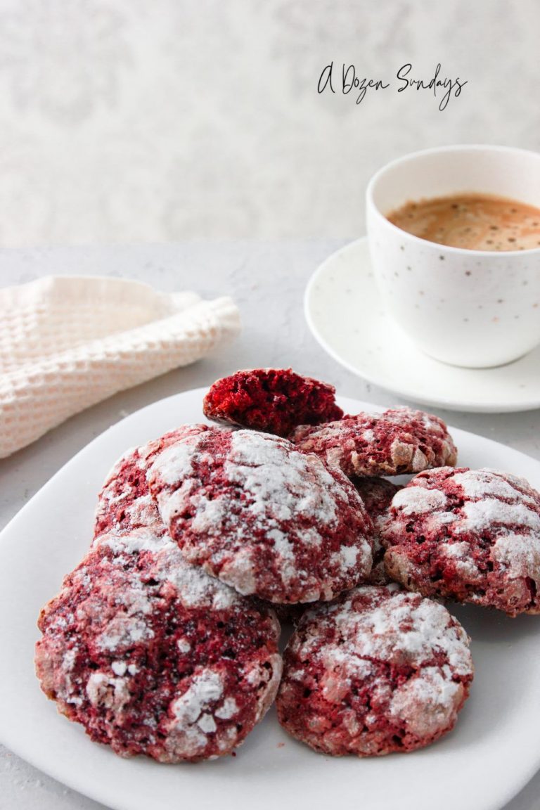 Easy Red Velvet Crinkle Cookies