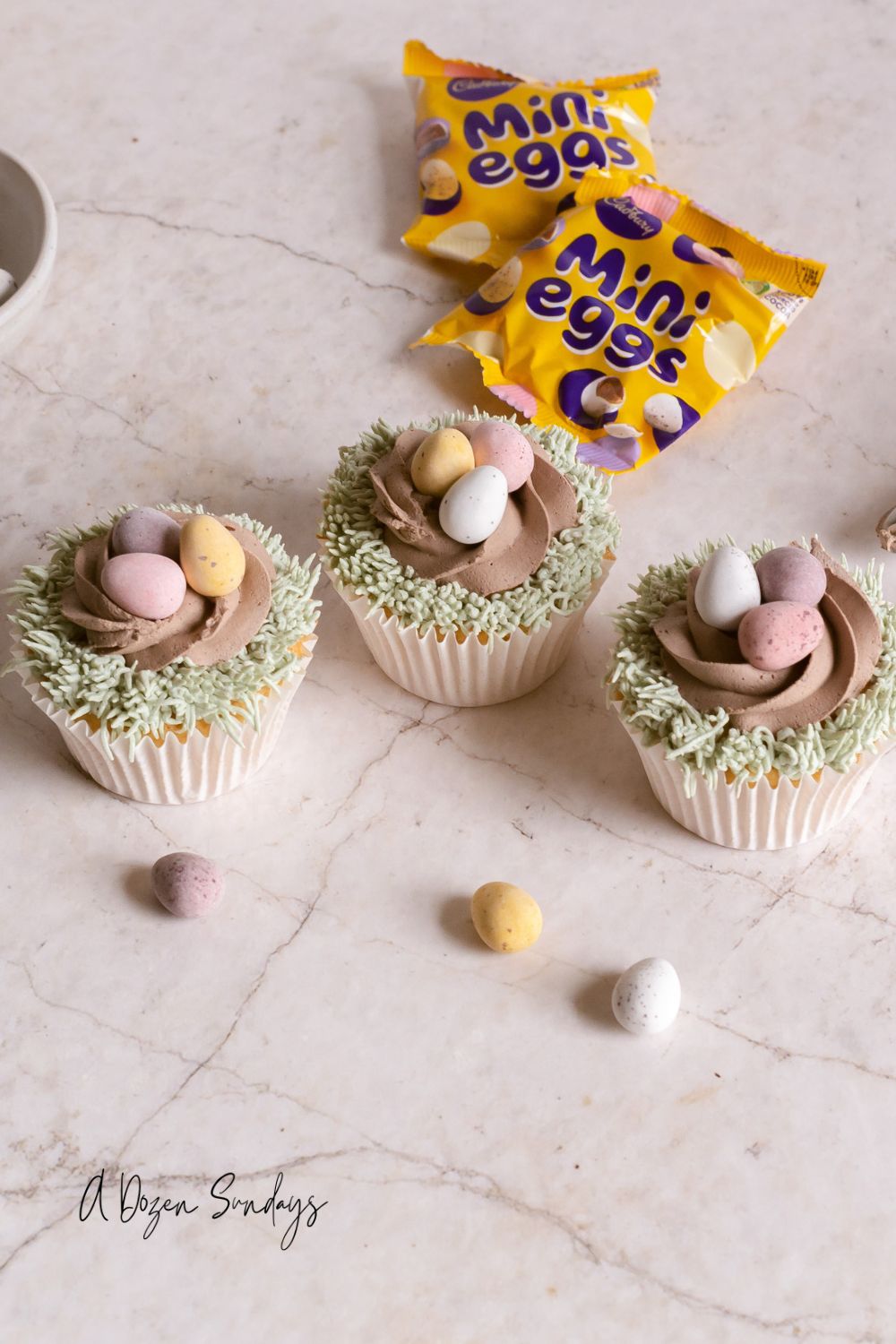 Mini Egg cupcakes for Easter by A Dozen Sundays