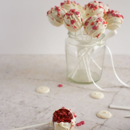 Red Velvet Cake Pops for Valentines Day - Easy Cake Pop Recipe UK - A Dozen Sundays