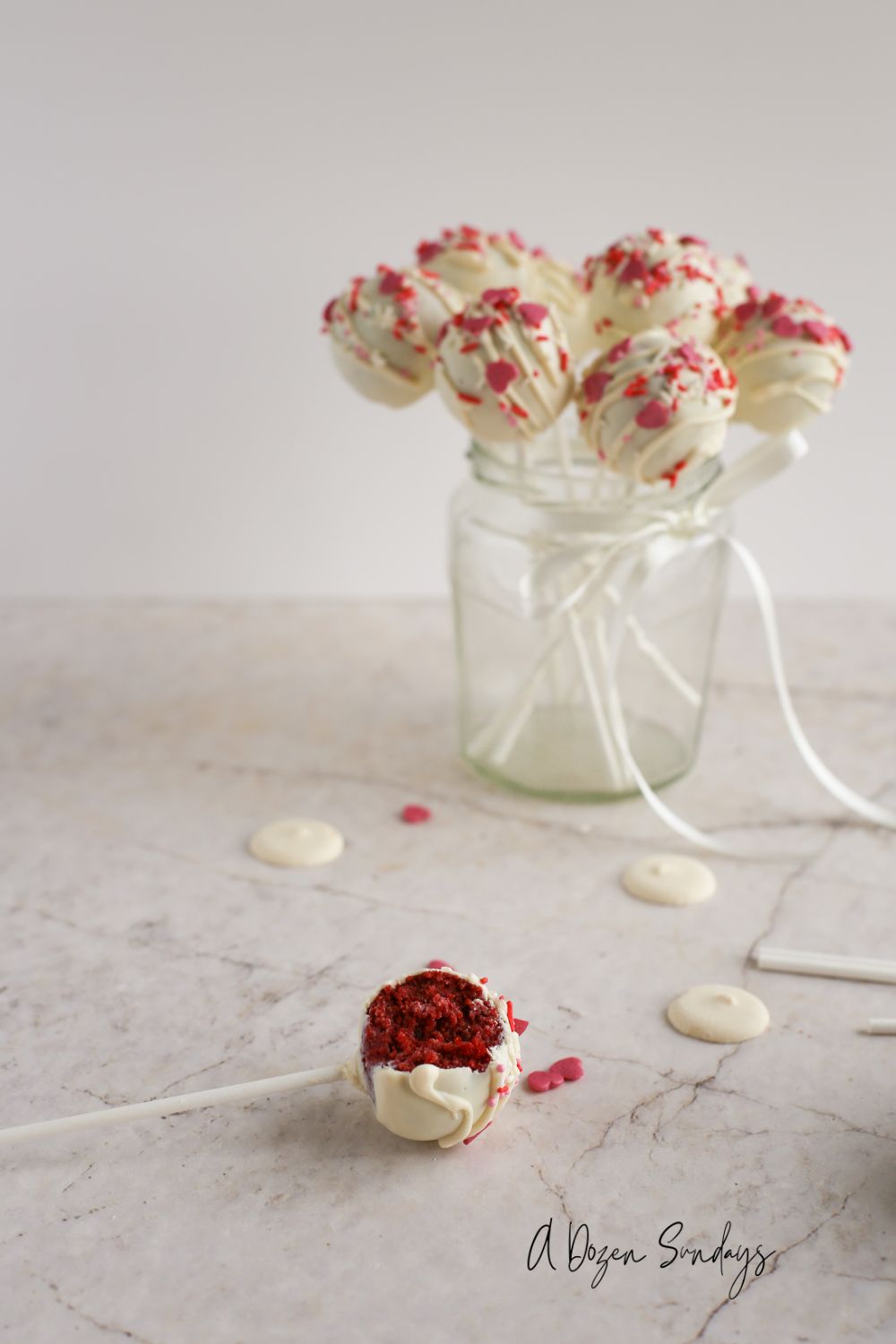 Red Velvet Cake Pops for Valentines Day - Easy Cake Pop Recipe UK - A Dozen Sundays