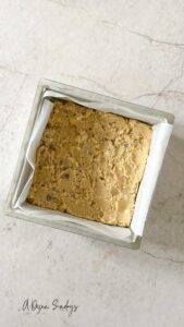 Cookie dough in a cake tin
