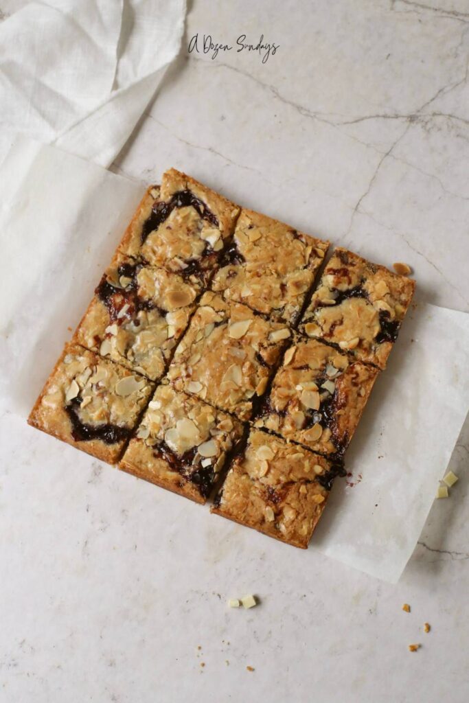 Cherry Bakewell Blondies