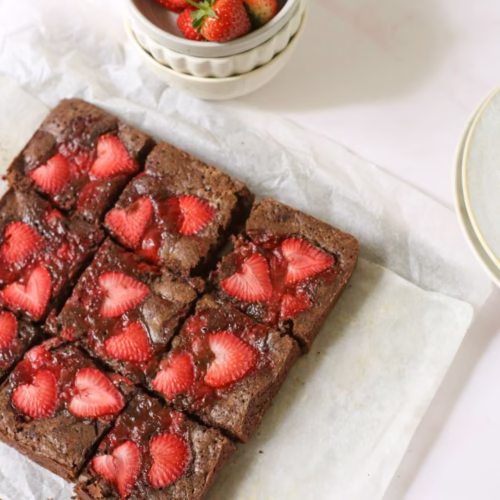 Homemade Strawberry Brownies From Scratch